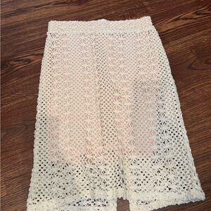 Free People Cream Crochet Skirt